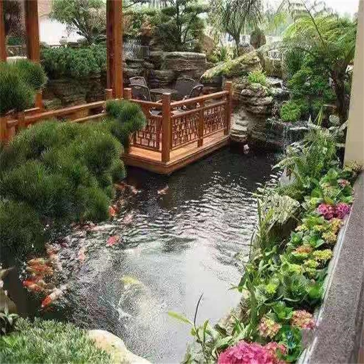 松北别墅庭院景观设计鱼池